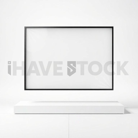 Floating Screen Frame Mockup Pure White Background Clarity series 154