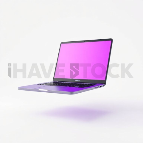 Generic Laptop Mockup Neon Purple Soft Glow series 55