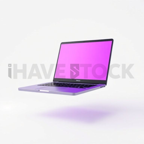 Generic Laptop Mockup Neon Purple Soft Glow series 270