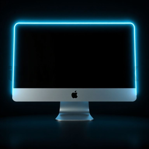IMac Pro Mockup Neon Cyan Accent Glow series 54