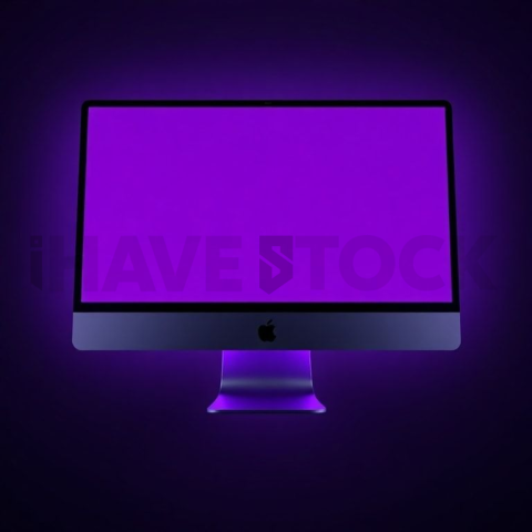 IMac Pro Mockup Neon Purple Soft Glow series 32