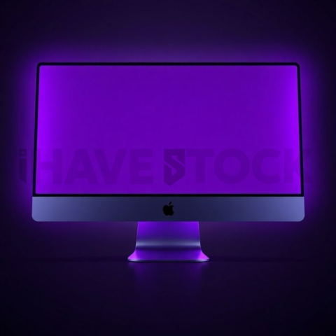 IMac Pro Mockup Neon Purple Soft Glow series 73