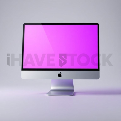 IMac Pro Mockup Neon Purple Soft Glow series 288