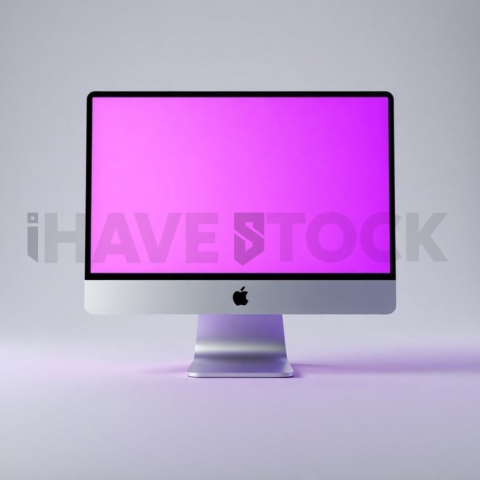 IMac Pro Mockup Neon Purple Soft Glow series 379