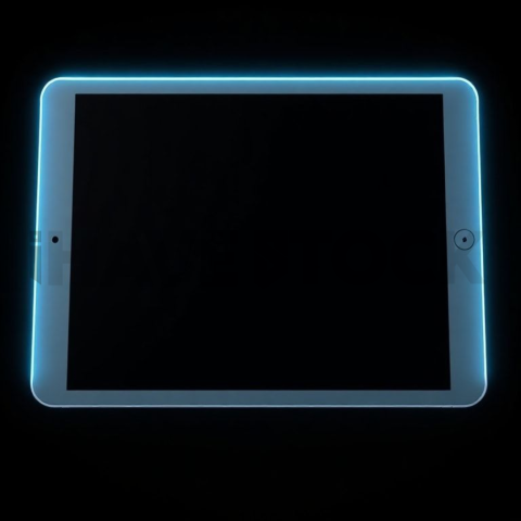 IPad Air Mockup Neon Cyan Accent Glow series 306