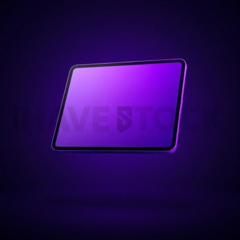 IPad Pro 13 inch Mockup Neon Purple Soft Glow series 203
