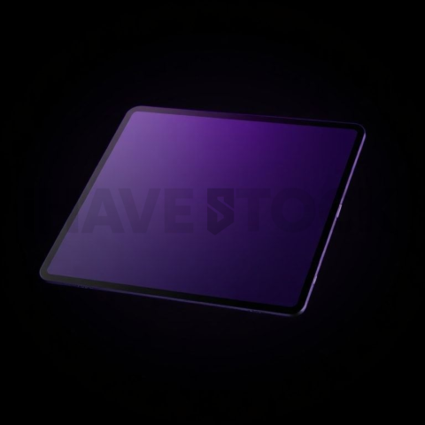 IPad Pro 13 inch Mockup Neon Purple Soft Glow series 258