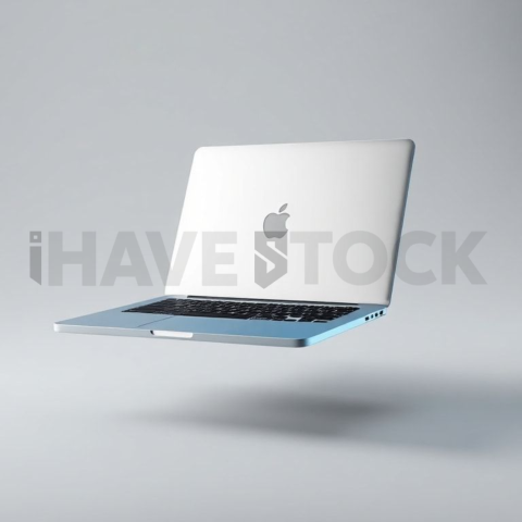MacBook Air Mockup Neon Cyan Accent Glow series 210