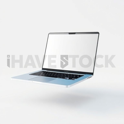 MacBook Air Mockup Neon Cyan Accent Glow series 363