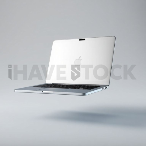 MacBook Air Mockup Neon Cyan Accent Glow series 423