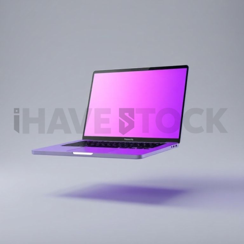 MacBook Pro 16 inch Mockup Neon Purple Soft Glow series 110