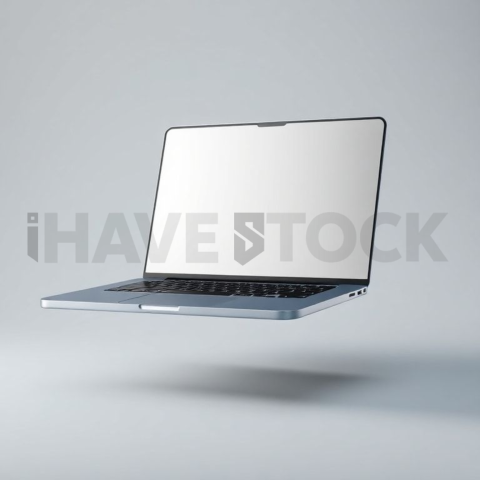 MacBook Pro 16 inch Mockup Neon Cyan Accent Glow series 261