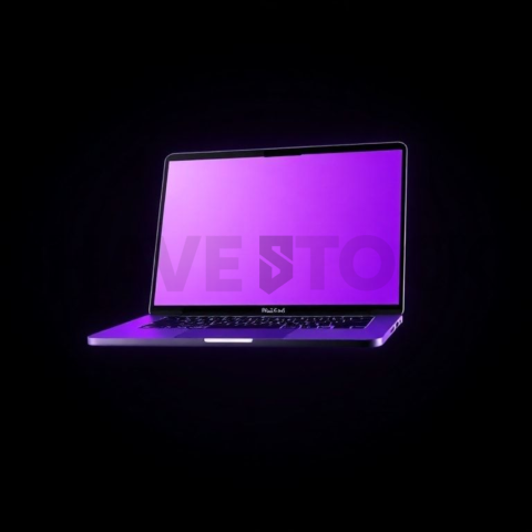 MacBook Pro 16 inch Mockup Neon Purple Soft Glow series 156