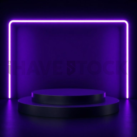 Studio Display Mockup Neon Purple Soft Glow series 23