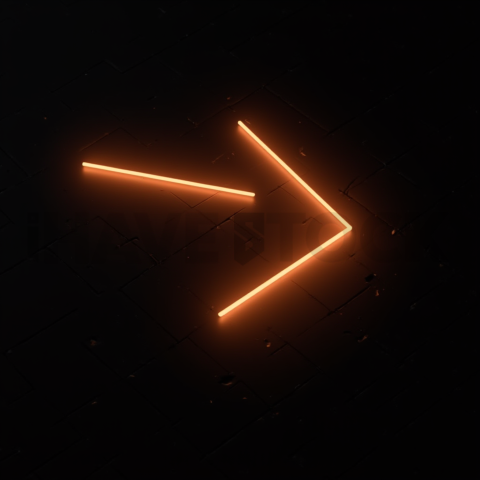 Neon Arrow Directional Icon Amber Glow 2025 – 8K Minimal Black UI Mockup MKT GLS 0190