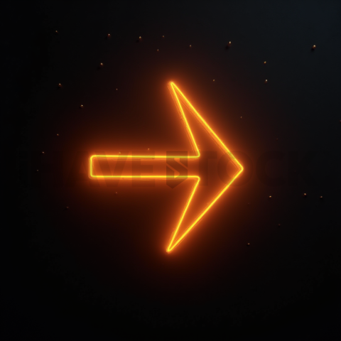Neon Arrow Directional Icon Amber Glow 2025 – 8K Minimal Black UI Mockup MKT GLS 0990
