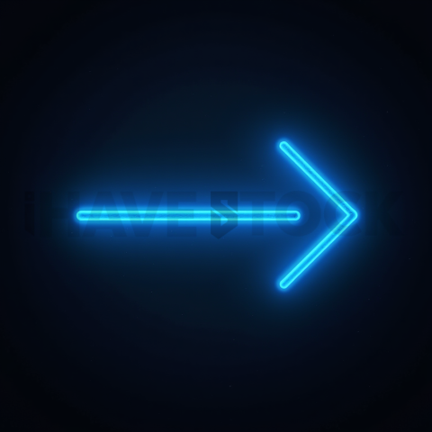 Neon Arrow Directional Icon Blue Electric Glow 2025 – 8K Minimal Black UI Mockup MKT GLS 0920