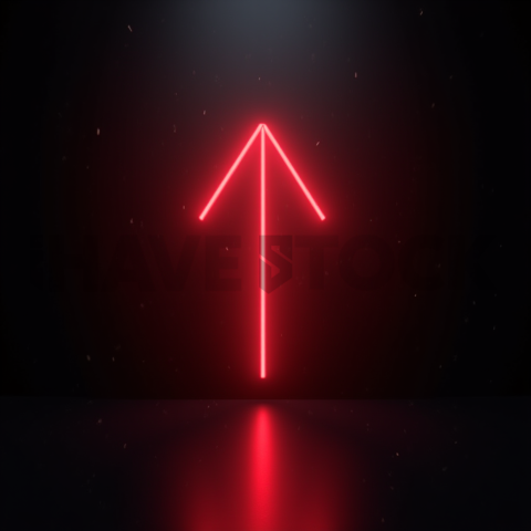Neon Arrow Directional Icon Red Glow 2025 – 8K Minimal Black UI Mockup MKT GLS 0957