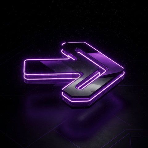 Neon Arrow Directional Icon Purple Glow 2025 – 8K Minimal Black UI Mockup MKT GLS 1115