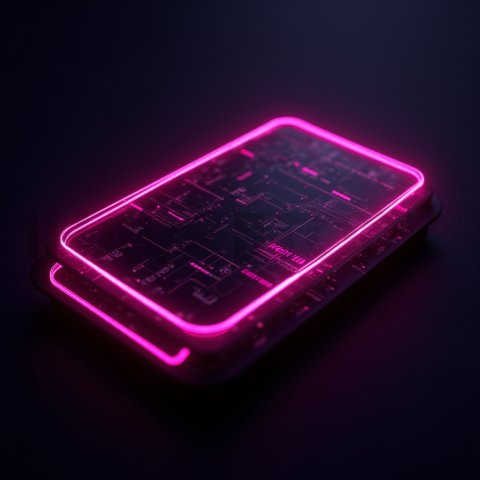 Neon Futuristic Hud Element Magenta Glow 2025 – 8K Minimal Black UI Mockup MKT GLS 0914