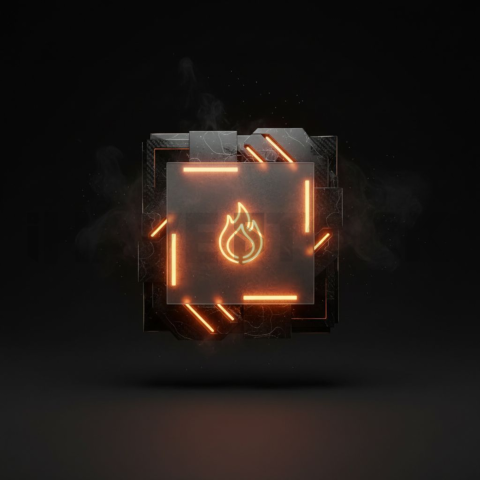 Ultra Minimal Dark Ui Component Orange Fire Glow 2025 – 8K Minimal Black UI Mockup MKT GLS 0110