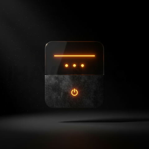 Ultra Minimal Dark Ui Component Amber Glow 2025 – 8K Minimal Black UI Mockup MKT GLS 1086