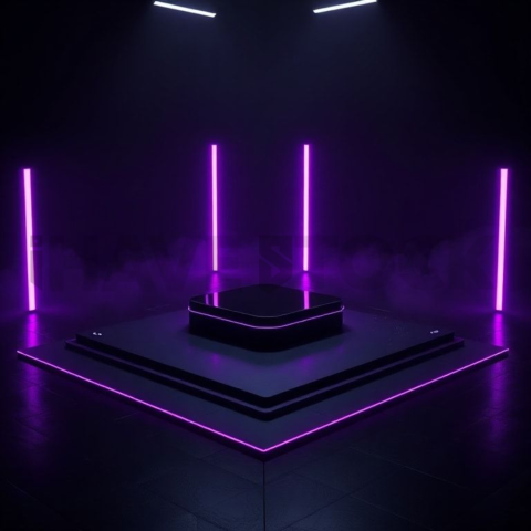 Ultra Minimal Dark Ui Component Purple Glow 2025 – 8K Minimal Black UI Mockup MKT GLS 1229