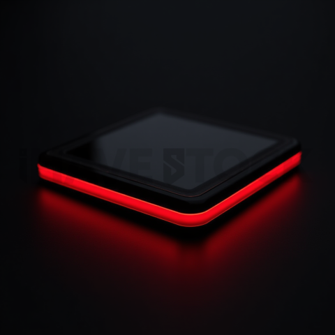 Ultra Minimal Dark Ui Component Red Glow 2025 – 8K Minimal Black UI Mockup MKT GLS 0948