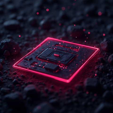 3D Holographic Dashboard Widget Magenta Glow 2025 – 8K Minimal Black UI Mockup MKT GLS 0216