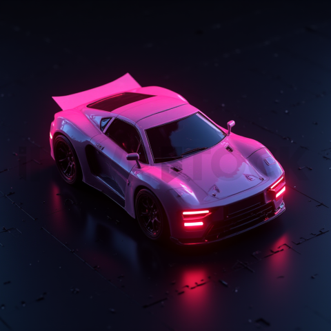 3D Holographic Dashboard Widget Magenta Glow 2025 – 8K Minimal Black UI Mockup MKT GLS 0800