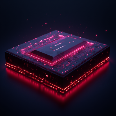 3D Holographic Dashboard Widget Magenta Glow 2025 – 8K Minimal Black UI Mockup MKT GLS 0852