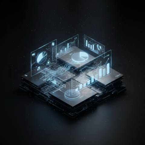 Black Futuristic Analytics Graph Blue Electric Glow 2025 – 8K Minimal Black UI Mockup MKT GLS 1095