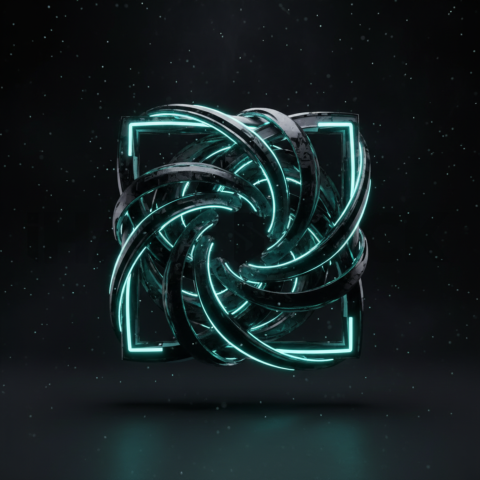 Black Futuristic Analytics Graph Cyan Glow 2025 – 8K Minimal Black UI Mockup MKT GLS 1097