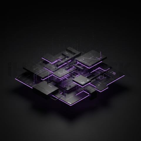 Black Futuristic Analytics Graph Purple Glow 2025 – 8K Minimal Black UI Mockup MKT GLS 0202