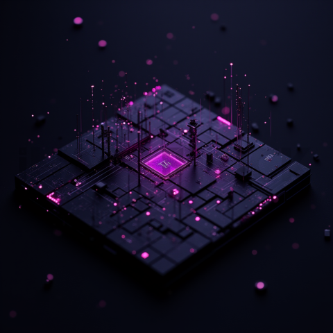 Black Futuristic Analytics Graph Purple Glow 2025 – 8K Minimal Black UI Mockup MKT GLS 0272