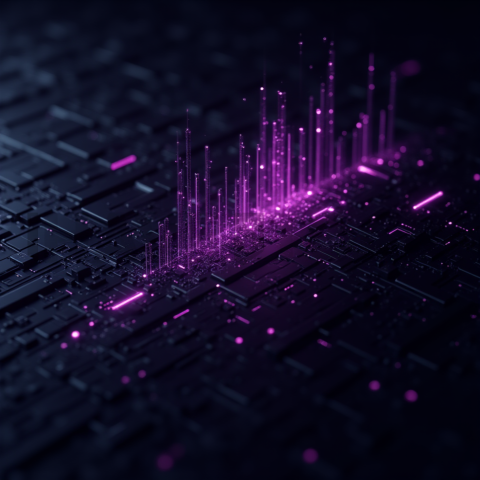 Black Futuristic Analytics Graph Purple Glow 2025 – 8K Minimal Black UI Mockup MKT GLS 0360