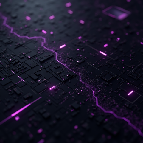 Black Futuristic Analytics Graph Purple Glow 2025 – 8K Minimal Black UI Mockup MKT GLS 0768