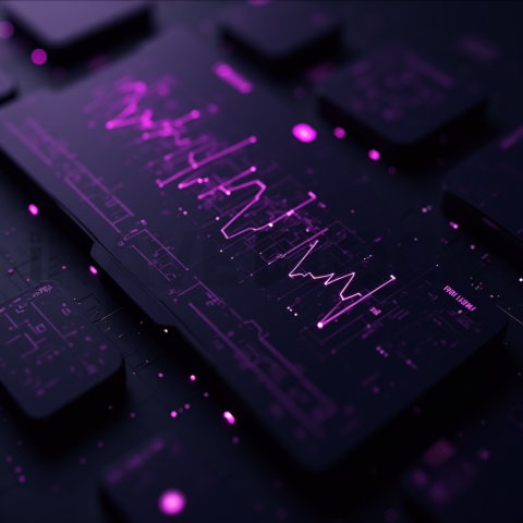 Black Futuristic Analytics Graph Purple Glow 2025 – 8K Minimal Black UI Mockup MKT GLS 0723