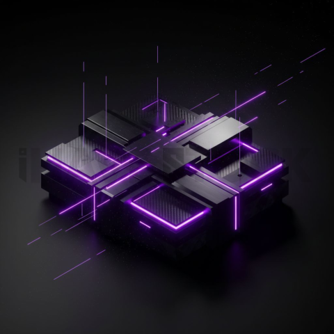 Black Futuristic Analytics Graph Purple Glow 2025 – 8K Minimal Black UI Mockup MKT GLS 1147