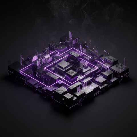 Black Futuristic Analytics Graph Purple Glow 2025 – 8K Minimal Black UI Mockup MKT GLS 1028