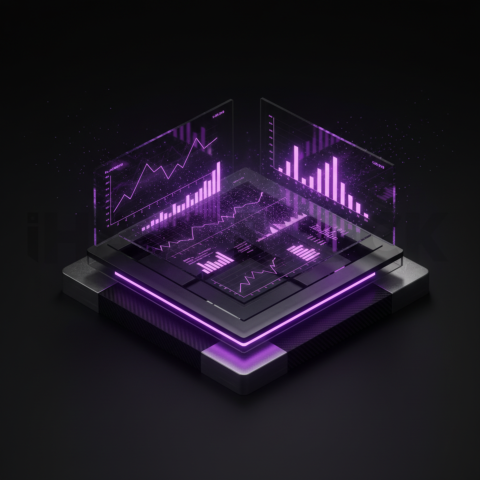 Black Futuristic Analytics Graph Purple Glow 2025 – 8K Minimal Black UI Mockup MKT GLS 1313