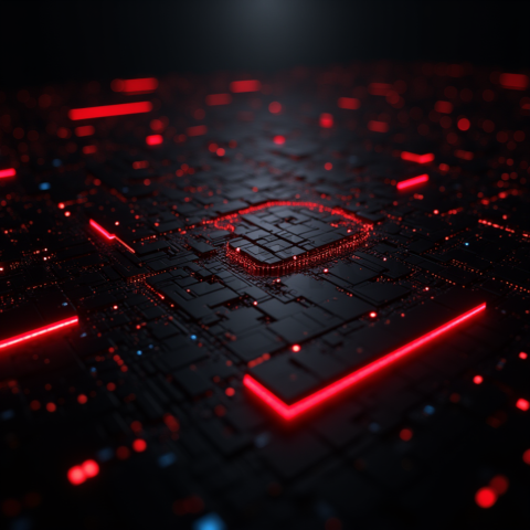 Black Futuristic Analytics Graph Red Glow 2025 – 8K Minimal Black UI Mockup MKT GLS 0311