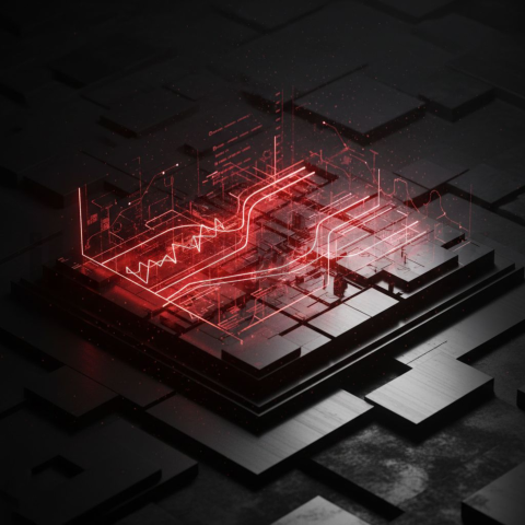 Black Futuristic Analytics Graph Red Glow 2025 – 8K Minimal Black UI Mockup MKT GLS 0079