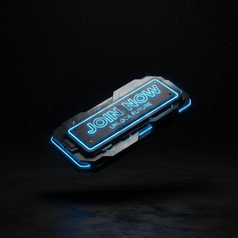 Cinematic Neon Cta Button 3D Blue Electric Glow 2025 – 8K Minimal Black UI Mockup MKT GLS 0112