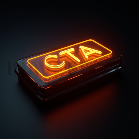 Cinematic Neon Cta Button 3D Amber Glow 2025 – 8K Minimal Black UI Mockup MKT GLS 0926