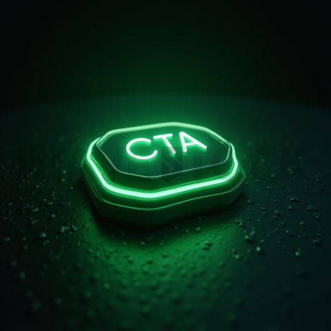 Cinematic Neon Cta Button 3D Green Neon Glow 2025 – 8K Minimal Black UI Mockup MKT GLS 0704