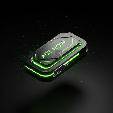 Cinematic Neon Cta Button 3D Green Neon Glow 2025 – 8K Minimal Black UI Mockup MKT GLS 1072