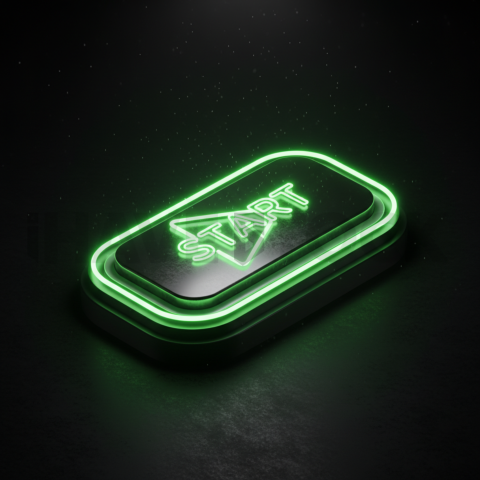 Cinematic Neon Cta Button 3D Green Neon Glow 2025 – 8K Minimal Black UI Mockup MKT GLS 1081