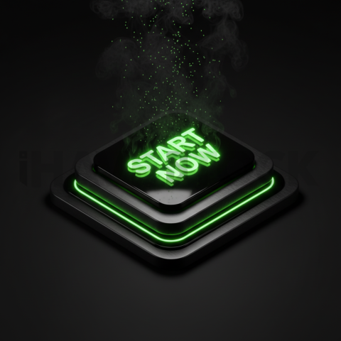 Cinematic Neon Cta Button 3D Green Neon Glow 2025 – 8K Minimal Black UI Mockup MKT GLS 1354