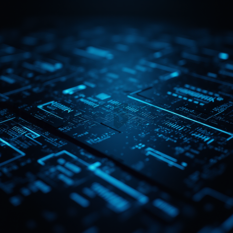 Cyberpunk Dark Terminal Code Mockup Blue Electric Glow 2025 – 8K Minimal Black UI Mockup MKT GLS 0209